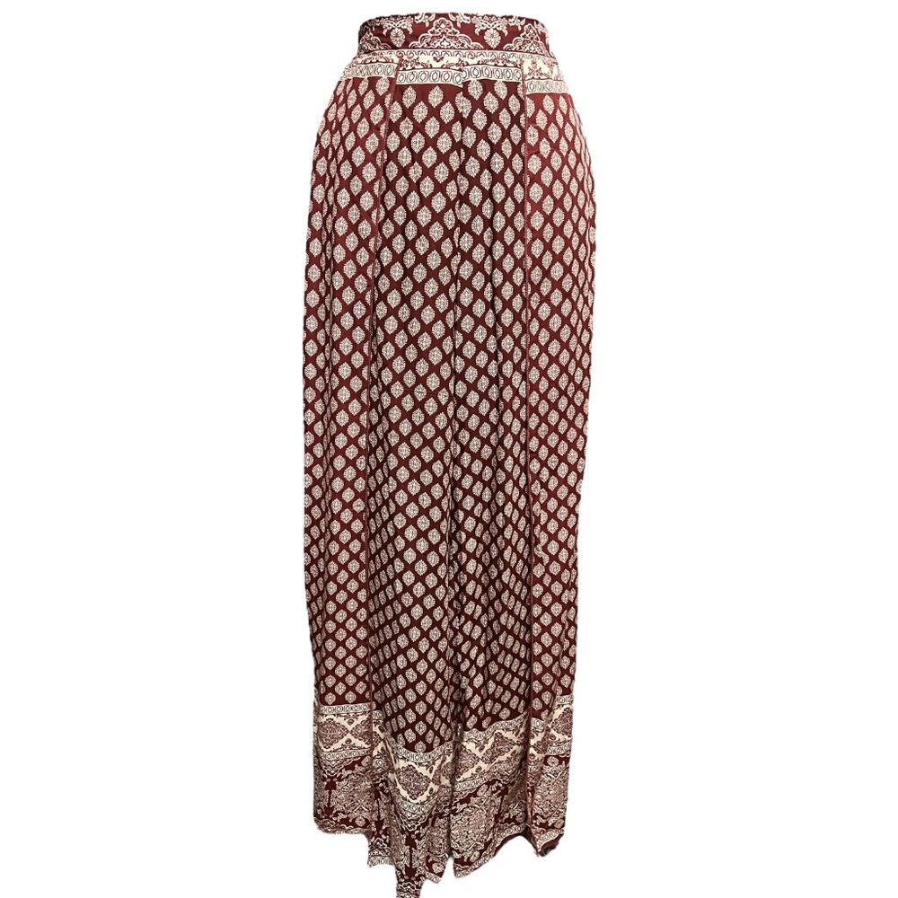Burgundy patterned harem pants